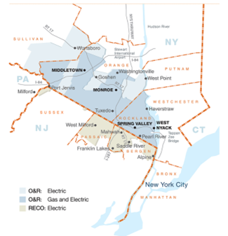 Map of Orange and Rockland